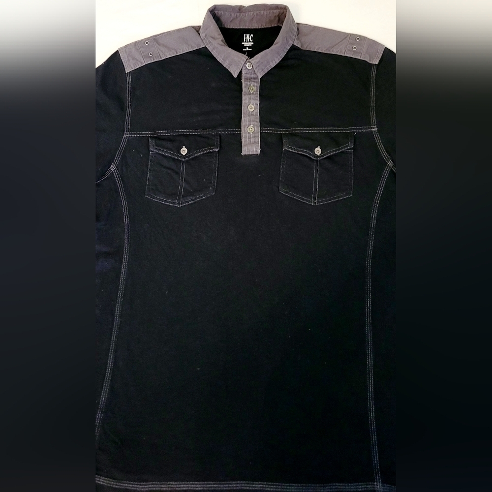 INC International Concepts Men's Black and Gray Polo Shirt - Picture 7 of 9